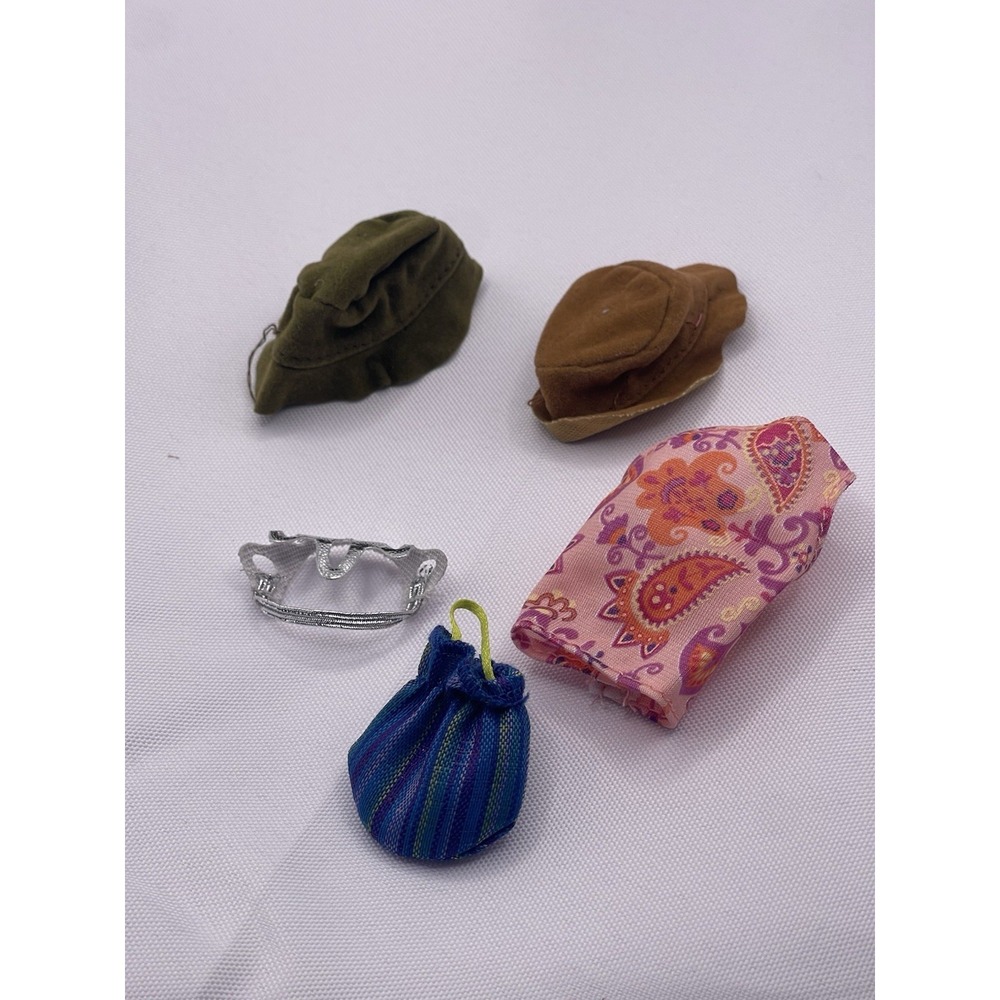 Barbie, accessories, hats, and shirt